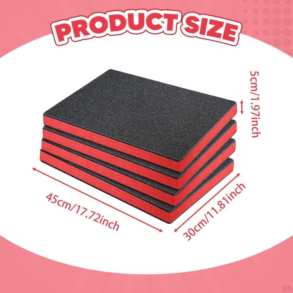 4 Craft Foam Inserts for Cases Epe Sheets Liners Drawer Organizer Tool Box Transport