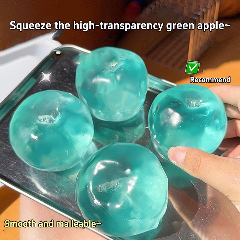 Clear Apple Squishy Pinch Toy Slow Rebound Green Apple Handmade Squeeze Toy Ball Stress Relief Venting Decompressing Apples Ball