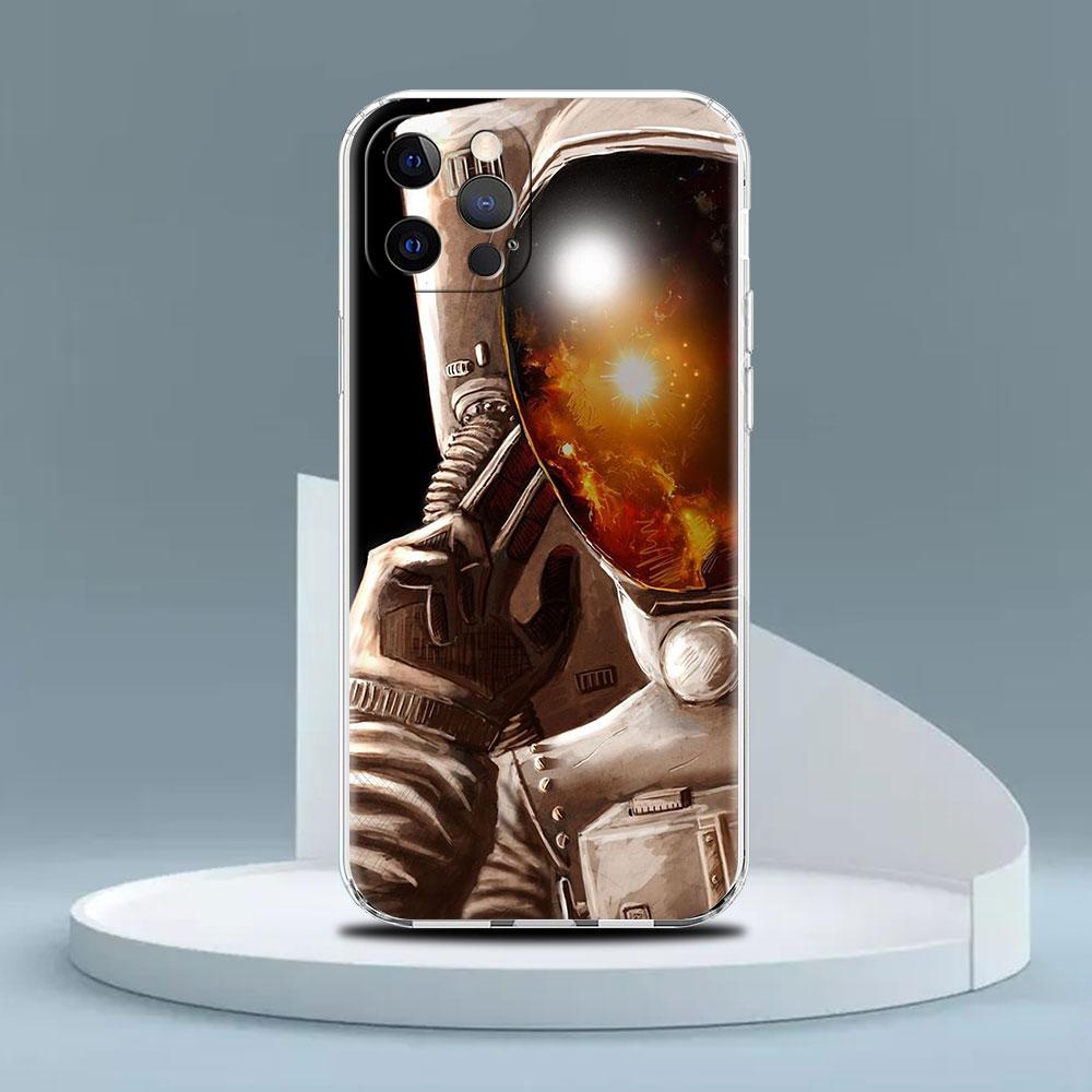 Astronauta Kosmiczna Planeta Przezroczyste Etui Na Apple iPhone 13 11 14 12 Pro 7 8 Plus XR X XS Max 6 6S 13Pro Silikonowe Etui Na Telefon