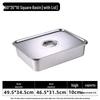 Deepened Stainless Steel Square Basin with Oil Draining Rack & Lid