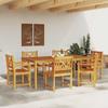 Garden Dining Set 7 pcs. 6 Seater Brown Solid Acacia Wood