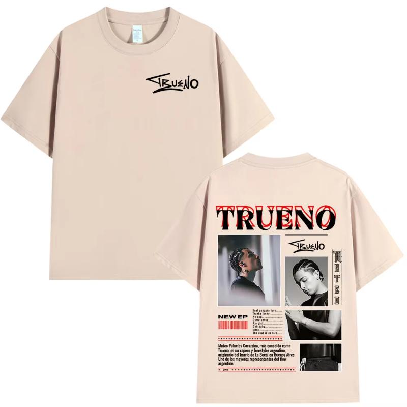 Rapper Trueno Album Tour 2025 Tshirt Unisexs Unisex Clothing Fashion Short Sleeve T Shirt Streetwear Cotton Loose Tshirts Unisex