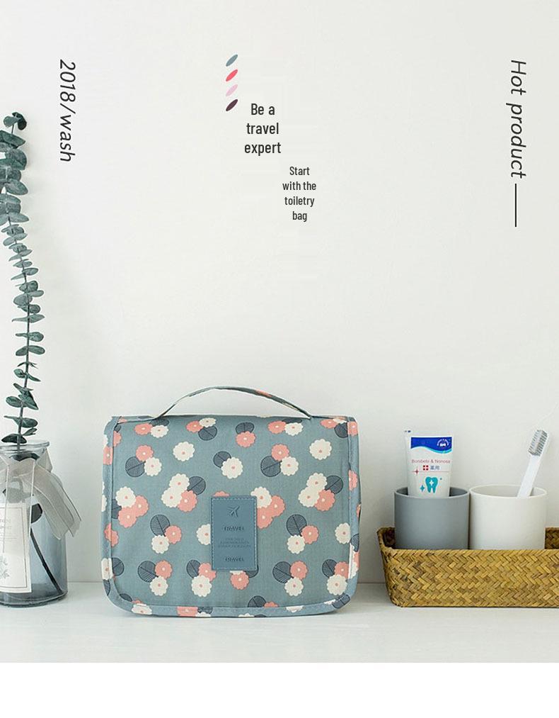 Large Capacity Portable Makeup Bag with Hanging Hook