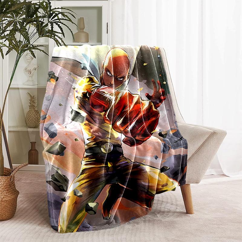 1pc Blanket - One Punch Man Saitama Print Design, Lightweight Blanket for Sofa, Bed- Soft &Warm, Gift for All Seasons