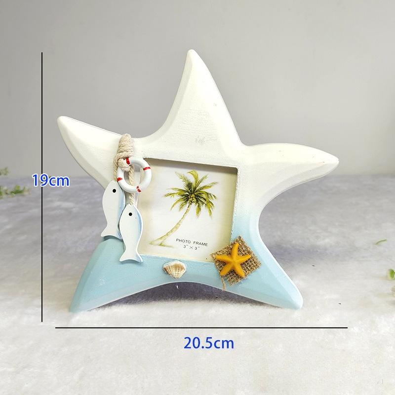 Scallop Fish shaped Starfish Photo Frame, 3-inch Wedding Photo Frame Stand, Display Platform, Home Decoration Decoration Ornament
