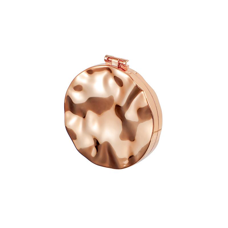 Mini Plating Makeup Mirror rotundity Double-sided Compact Mirror Foldable Handheld Vanity Mirror for Woman Girls