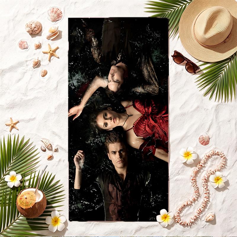 The Vampire Diaries Serviette de Plage Douce Serviette de Plage Piscine Élégante pour l'Été Vacances au Bord de la Mer Voyage