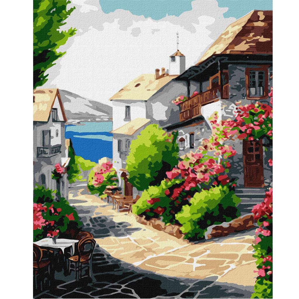 Malowanie Po Numerach Z Ramą Obrazy Do Malowania -Nadmorskie Miasto 40X50Cm