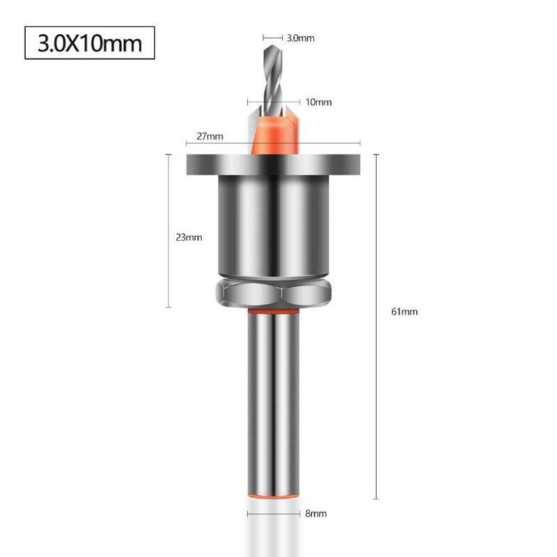 8mm Shank HSS Countersink Woodworking Router Bit Milling Cutter Screw Extractor Remon Demolition