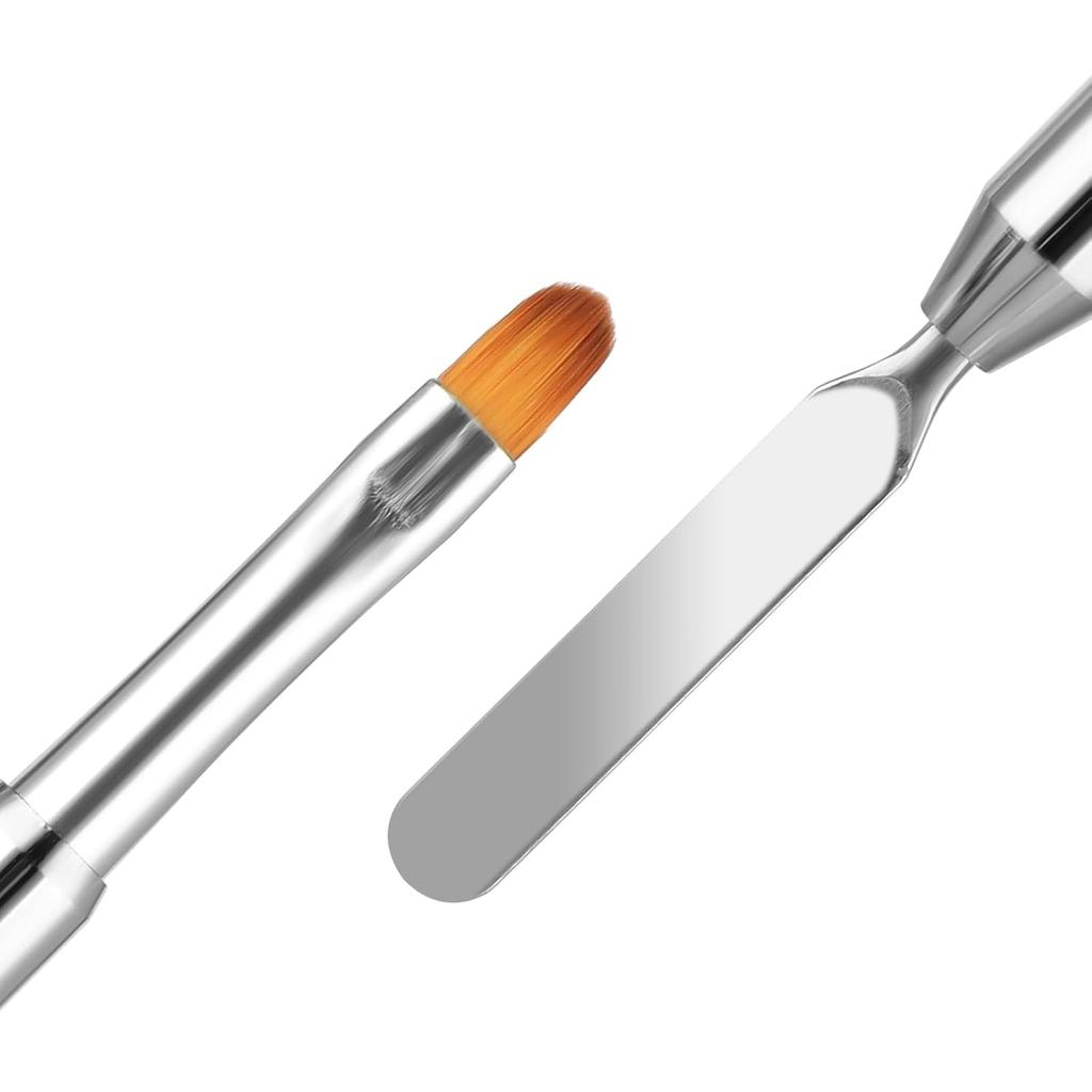 Gel Brush & Picker 2 IN 1 Design Nail Brush and Spatula,Gel Nail Brush Tool for Acrylic Nails Extension Gel