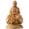 Zypressenholz-Schnitzerei sitzende Statue, Der Buddha Buddha's Heimdekoration, Auto Buddha Statue