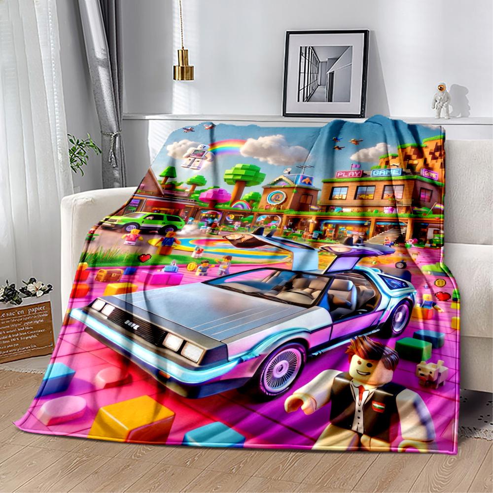Roblox Blue Fire Block Blanket Warmthful Decor Suitable For Sofa Bed Bedding Allseason Use Modern Best Holiday Gift For Friends Family