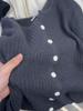 Women's Spring/Summer Wool Knit Cardigan – Half-High Round Neck, Plain Color, Versatile Outerwear Sweater.