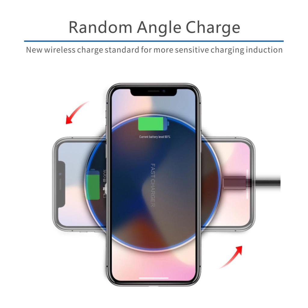 Ultra-Thin 15W Fast Wireless Charger for Apple & Huawei Devices