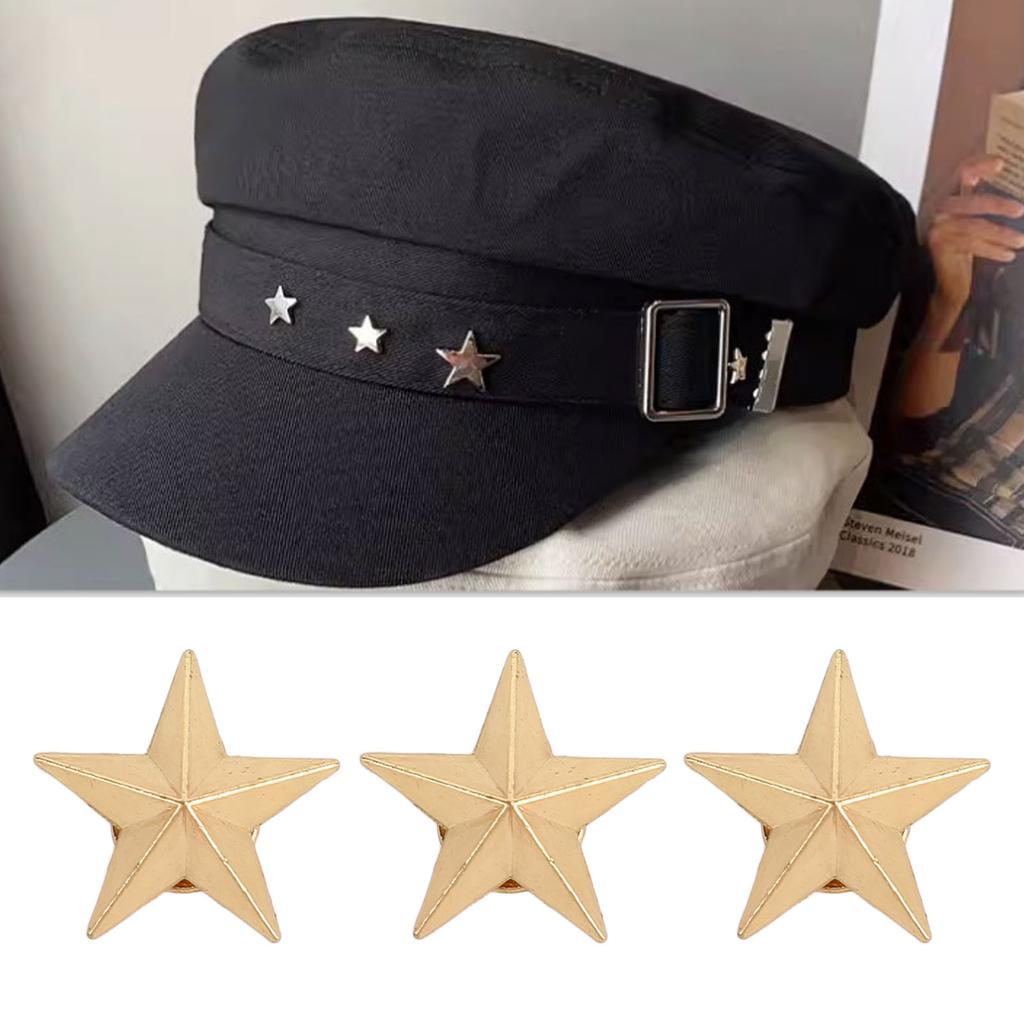 50 Set 5 Pointed Star Rivets Alloy 16mm Star Studs with 4mm Slot Screws for Lthercraft Clothing Hat