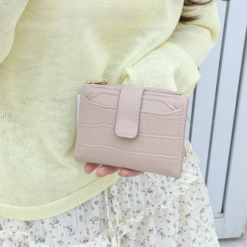 Multiple Card Women Short Wallet Two-fold PU Card Bag Fashion Folding Wallet  Student