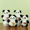 Adorable Plush Panda Keychain Doll For Couples With Colorful Floral Accents 12cm