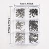 6 Grids 3D Mini Punk Metal Nail Studs Mix Size Silver Gold Black Nail Art Charms Alloy Rivets Stick Cone Diy Crafts Decoration