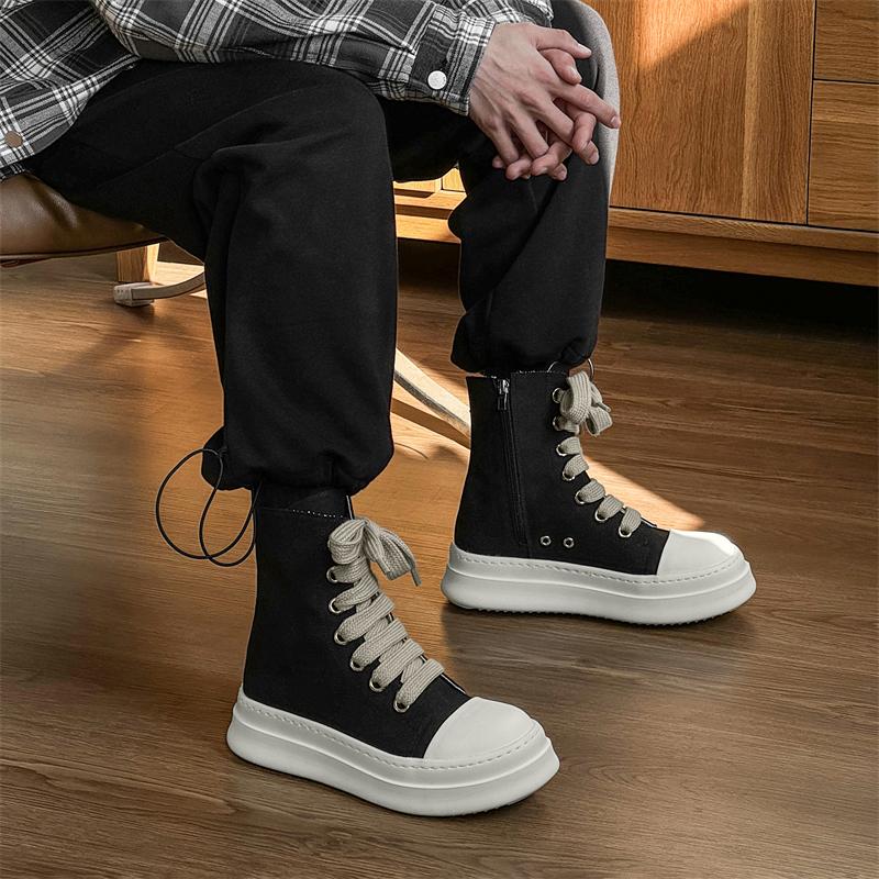 Fashion Leather Ankle Boots For Man Genuine Leather Big Size Boots High Quality Designer Formal Platform Casual Boots Fashion