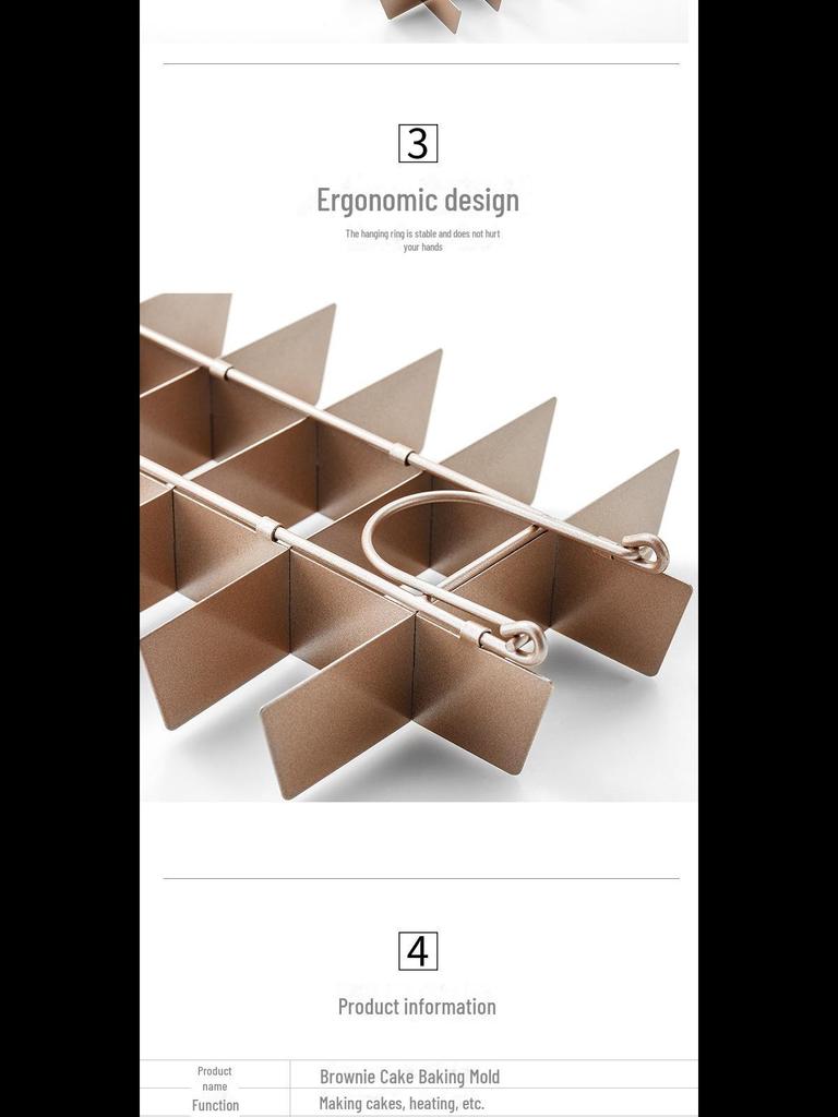 Non-Stick Brownie and Cake Mold with Solid Bottom