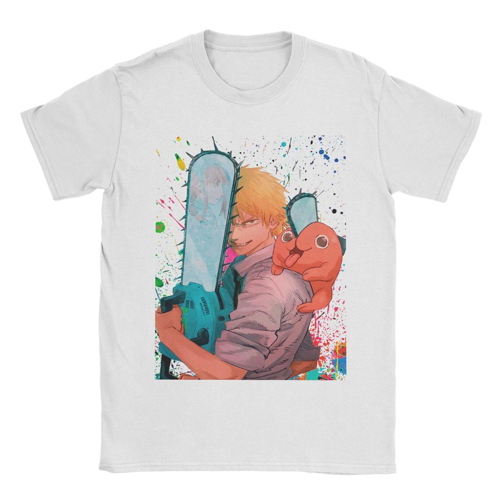 Funny Makima Chainsaw Man T Shirt For Men Women 100%Cotton Short Sleeve  Round Neck Summer Top Tee