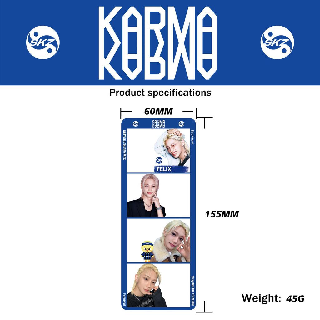 Straykids Quad Grid Bookmark Skzoo Regular Album Karma Cute Collection Pvc Selfie Series Label