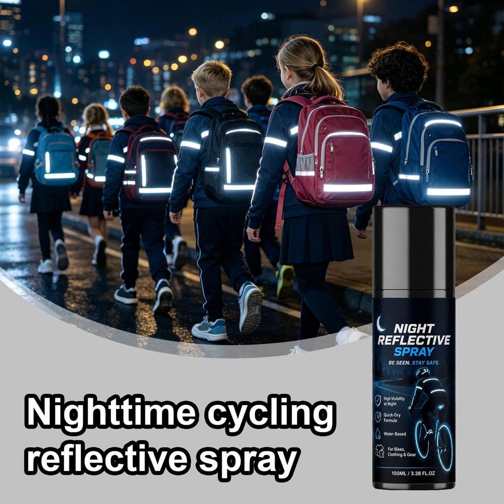 Spray Riflettente per Ciclismo Notturno Spray Fluorescente per Bici Caschi Abbigliamento e Outdoor
