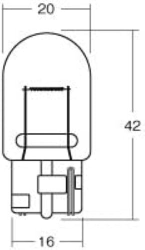 M&H Matsushima Light Bulb 12V18/5W Vibration Resistant Clear T20 Wedge