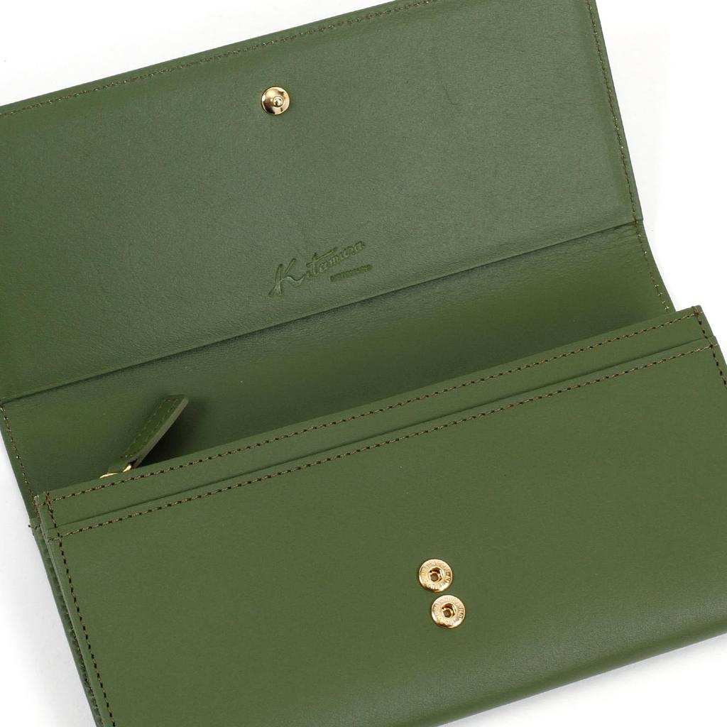 Motomachi Dog Long Wallet PH0802 Khaki 33334 [Kitamura] (Shiba Inu) [Green]