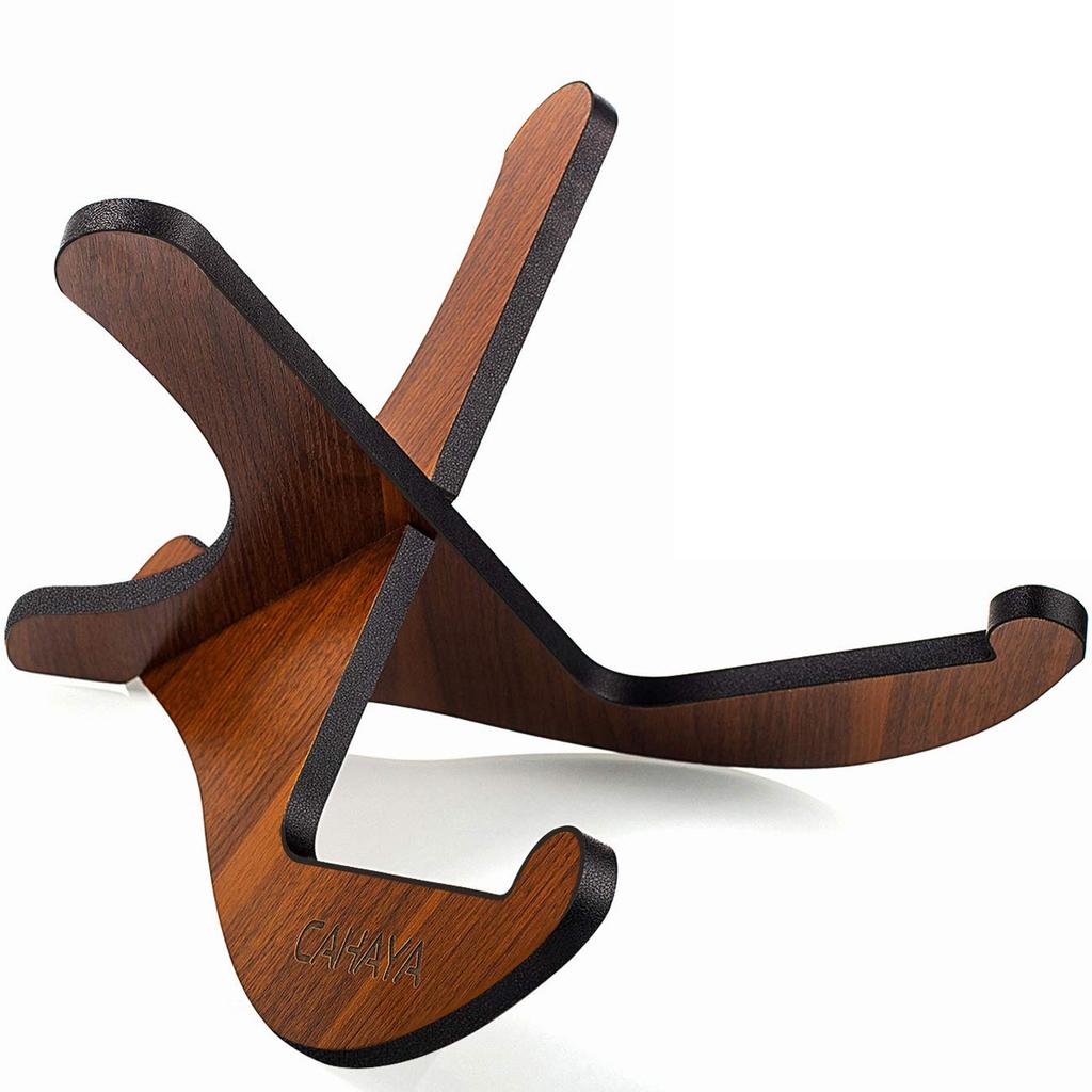 CAHAYA Guitar Stand for Acoustic and Electric Guitars (Product Number 007426069-0001) - Foldable, Easy-to-Assemble, Multi-Purpose Wooden Guitar