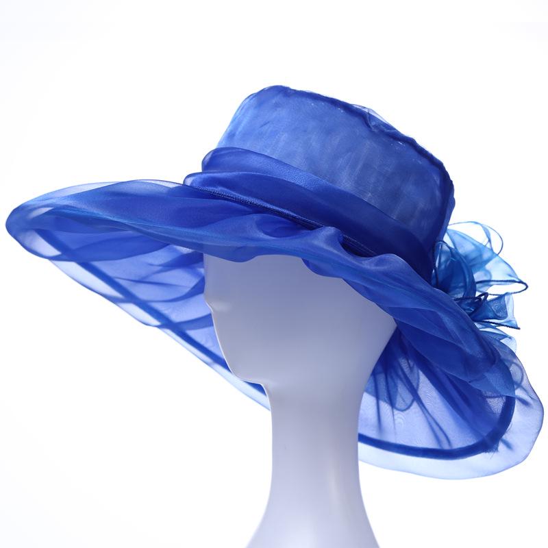 Organza Sun Hat Flower UV Protection Sunshade Beach Hat Small Mesh