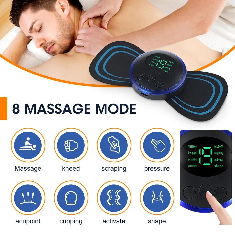 Ems Electric Neck Massager Muscle Massage Stimulator Low Frequency Instrument Back Cervical Calf Patches Joints Relief Body