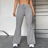 Pantaloni da donna Pantaloni sportivi con coulisse Vita elastica Tasche in tinta unita Pantaloni lunghi per yoga fitness elasticizzati a tutta lunghezza
