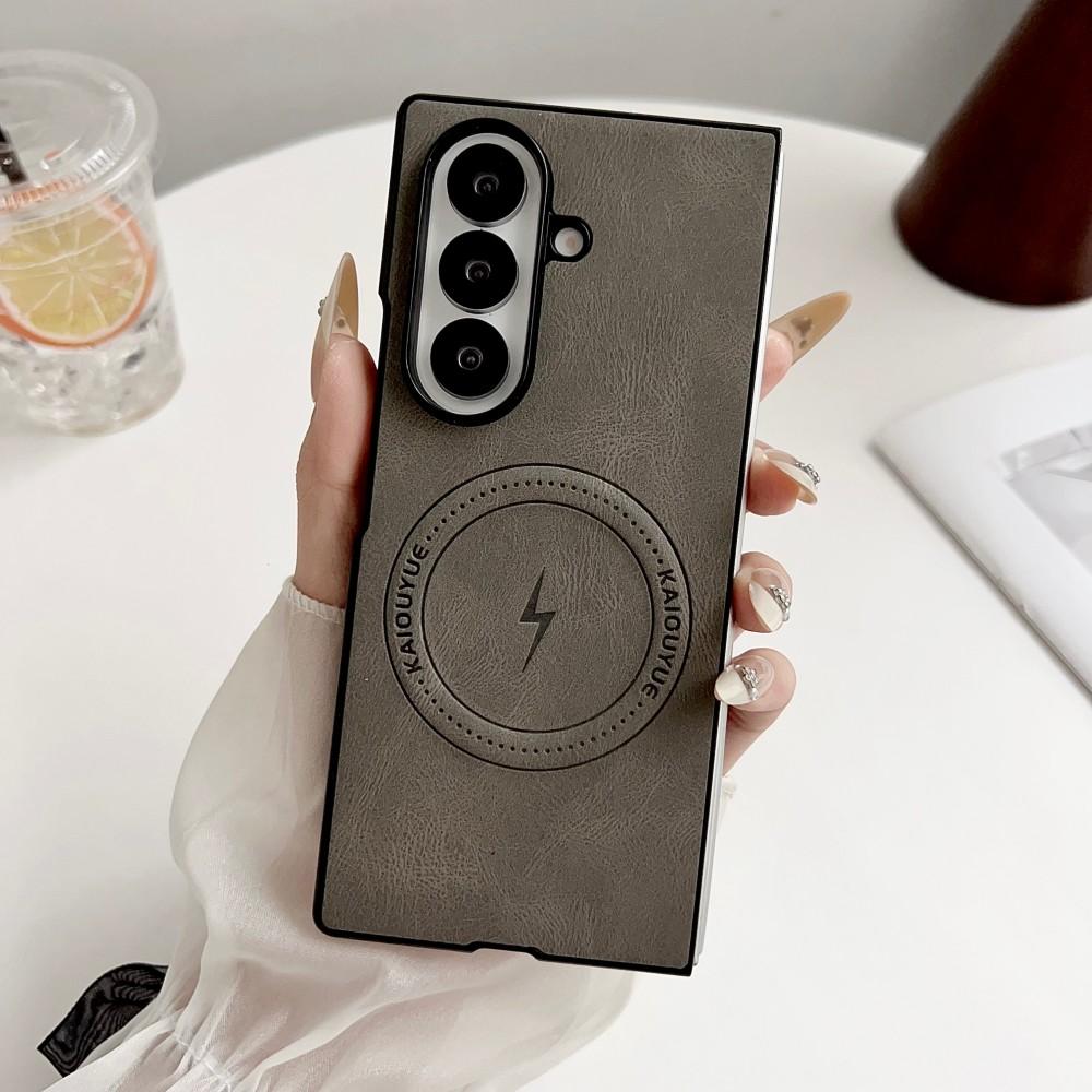 For Samsung Galaxy Z Fold 7 Case Luxury PU Leather Skin Magnetic Magsafe Protective Back Cover Case For Z Fold7 Phone Shell