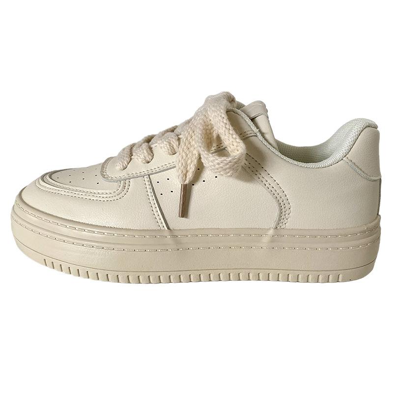 

B-9063 маленькі білі туфлі жіночі осінь 2024 нові повсякденні інс трендові шкіряна поверхня нішеві оригінальні популярні універсальні кеди 40 бежевий