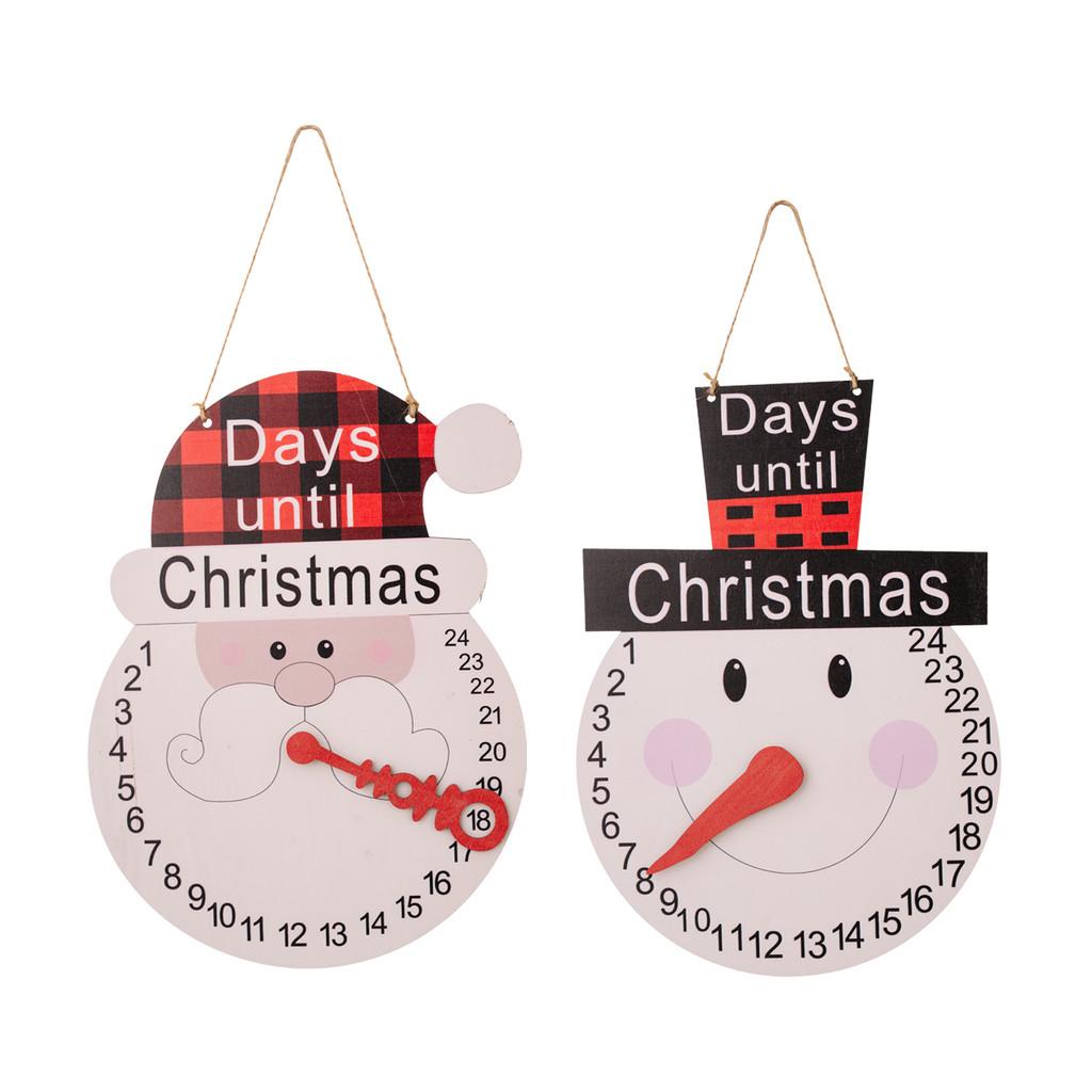 Delightful Wooden Christmas Calendar With Cheerful Snowman And Santa Hat Design