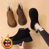Thick-soled Thin Boots British Style Internet Celebrity Warm Snow Cotton Boots 2025 Winter New Martin Boots Women's Velvet Short Boots
