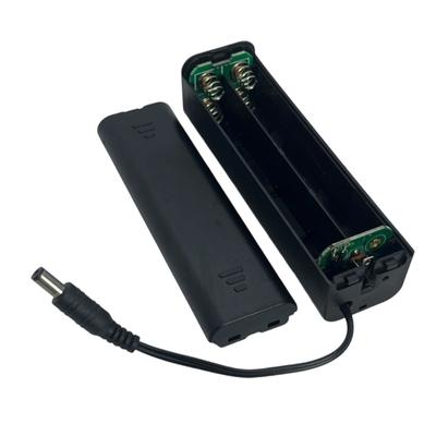 DC5521 Male Connector Battery Case with Safety Cover and Power Switches Holds 8 2A Cells for LED Lights and DIY