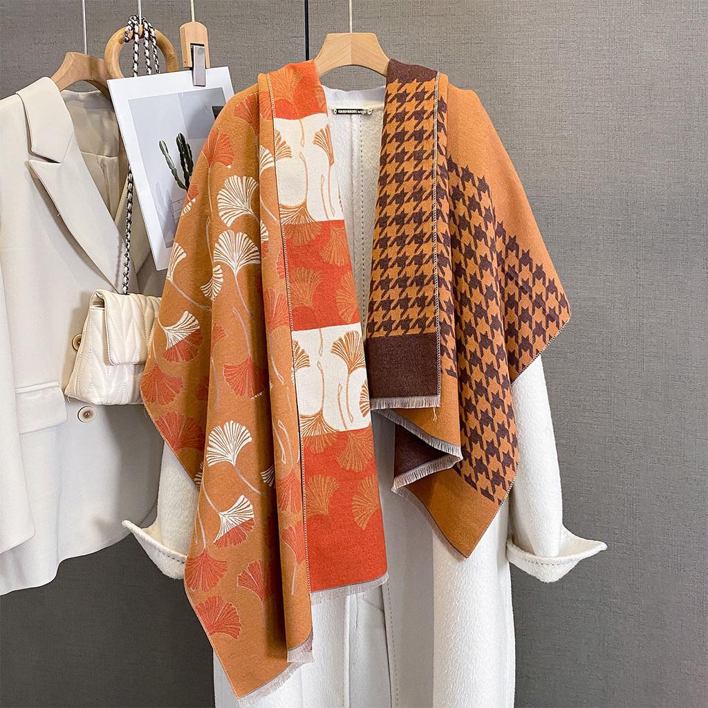 Winter Luxury Warm Scarf For Women Autumn Faux Cashmere Pashmina Shawl Wrap Elegant Warm Shawl Design Female Foulard ScarfBrand