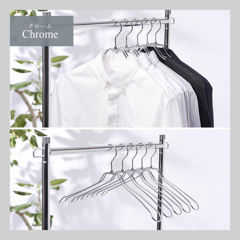 TAMATOSHI Double Steel 42cm Set of Chrome Developed by a Retail Fixture Premium Ideal for and and Hangers, Wide, 20, Plated, 5-Year Warranty,