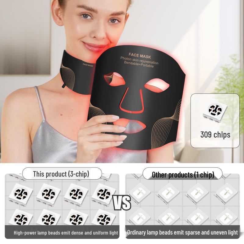 Silicone LED Light Therapy Rejuvenation Mask for Home Beauty Care