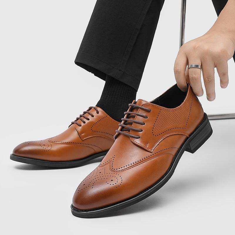 Luxury Groom Wedding Leather Shoes High quality leisure and business style design Dress up party -46 Gentlemen's versatile shoes