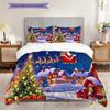1PC Christmas theme pattern Bedding Quilt Set Quilt Cover Pillowcase Home Decoration Birthday Gift (1 * duvet cover + 2 * pillowcase, without core)