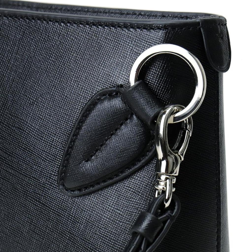 Identificador de proceso. Bolso de Mano Cuadrado de Cuero PAP151 Negro