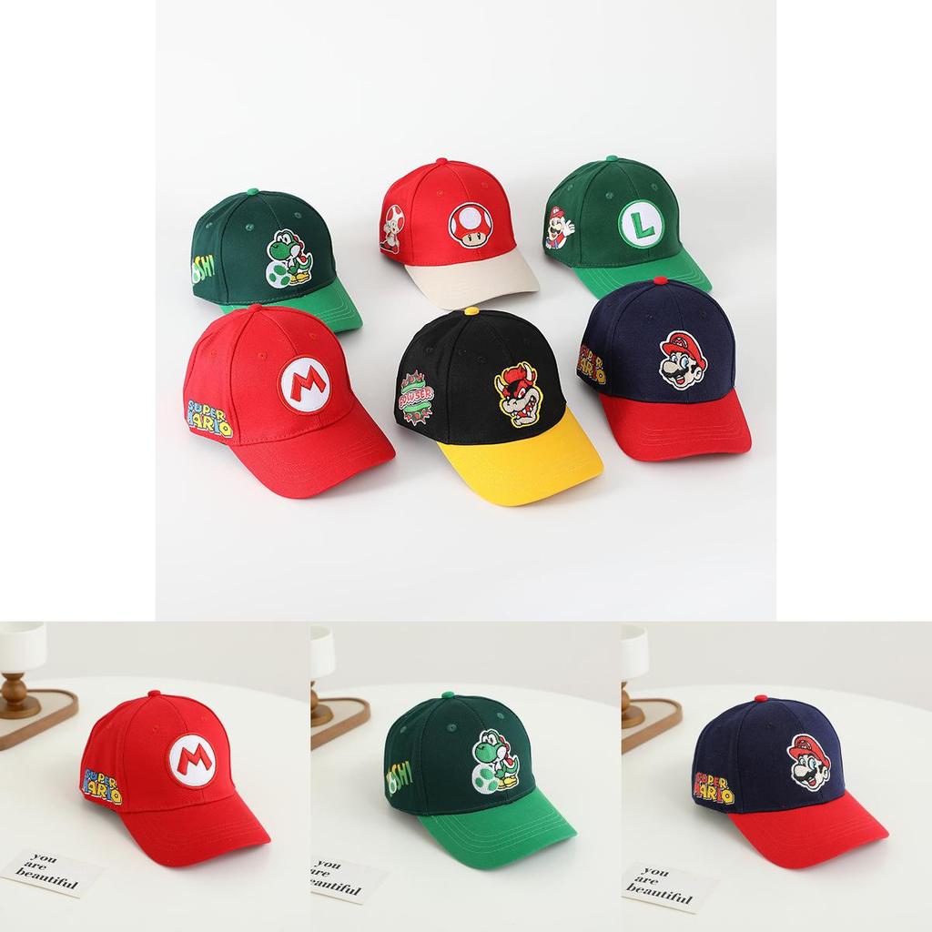 Super Mario Bros Cartoon Baseball Cap With Sun Protection And Breathable Cotton For Kids Summer Wear