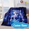 Custom Name Dolphins Starry Night Blanket bed sofa Blanket Flannel Blanket for Camping, Hiking, Picnic Essentials,gift for Fan family