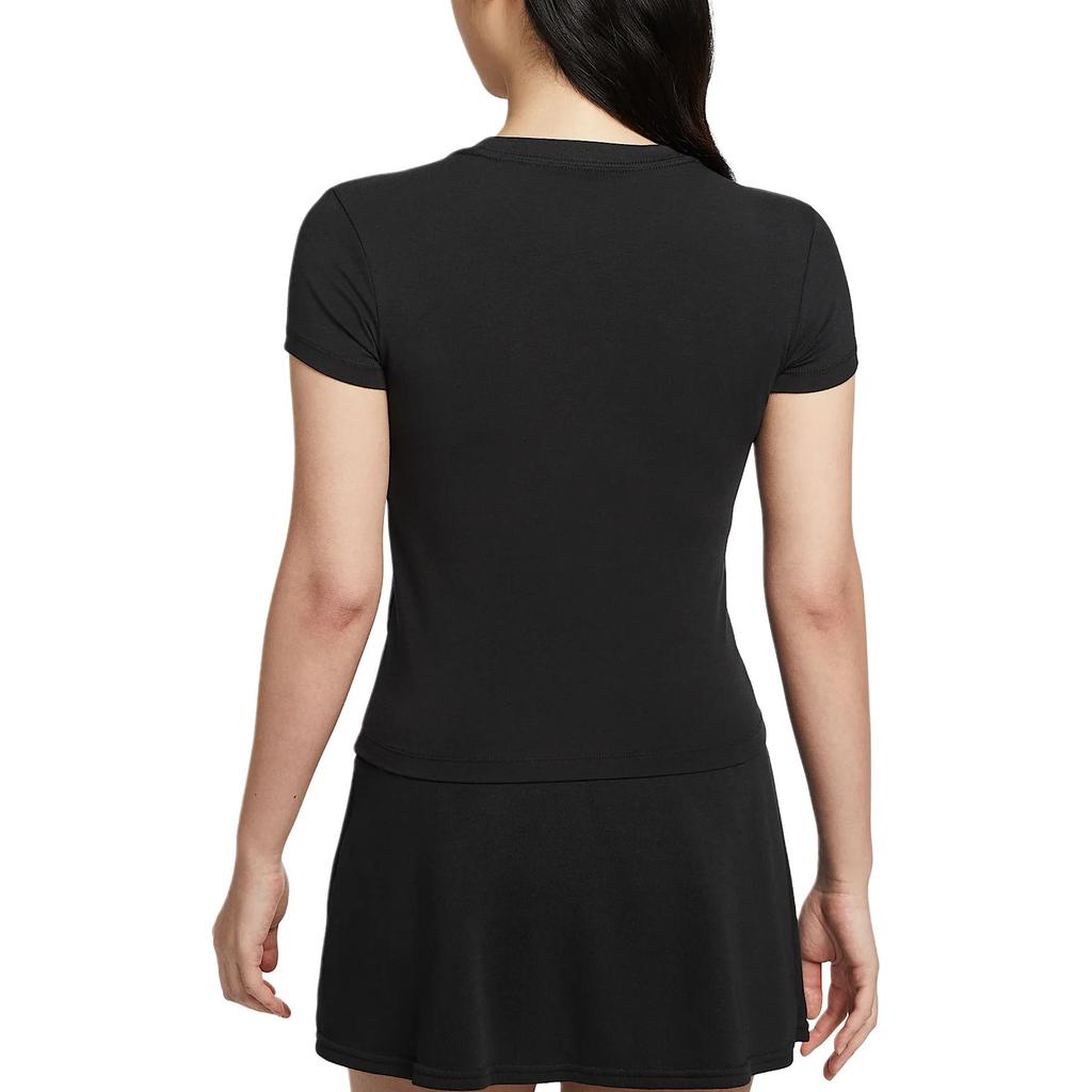 Nike Sportswear Chill Knit Fitted Crew Neck Short Sleeve T-Shirt Women Tops Black HF9723010