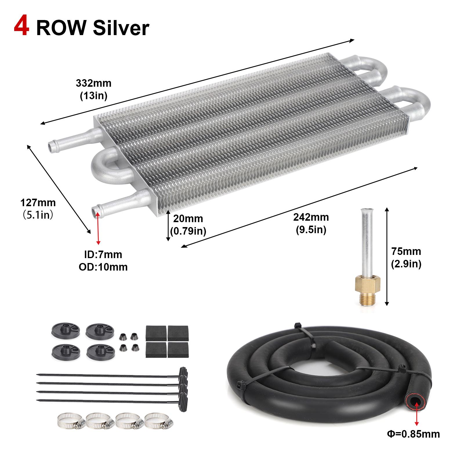 

Car Air Conditioning Tube Belt Condenser Tube Transmission Oil Cooler Kit Universal Auto-Manual Radiator Converter Kit 4/6/8 Row