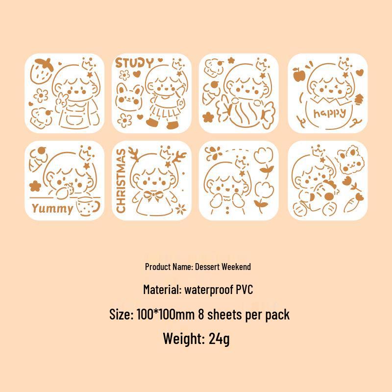 Creative Cartoon Journal & Drawing Template for Primary Students - Hollow-Out Oil Pastel Design