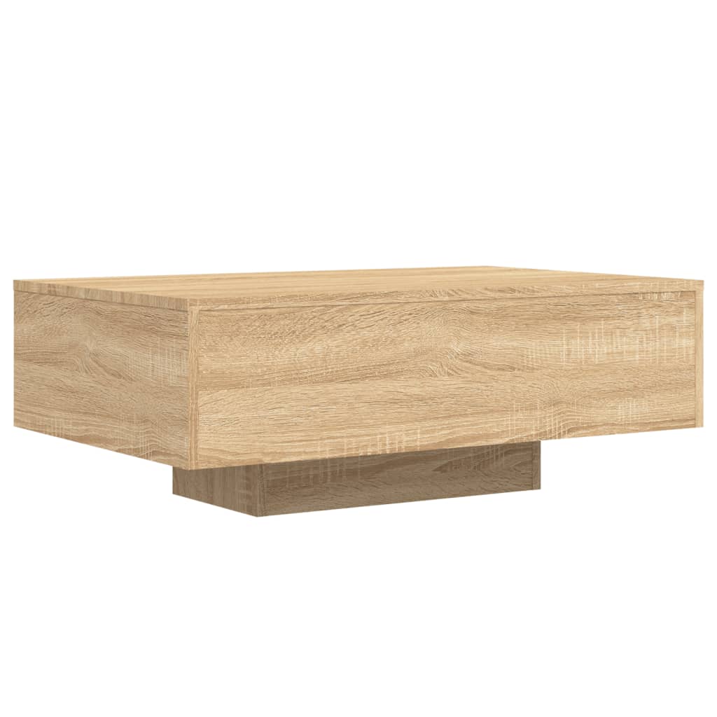 Moderner, Minimalistischer Und Eleganter Couchtisch Mit LED-Lampe, Beistelltisch Für Das Wohnzimmer, Niedriger Ablagetisch, 85x55x31 Cm